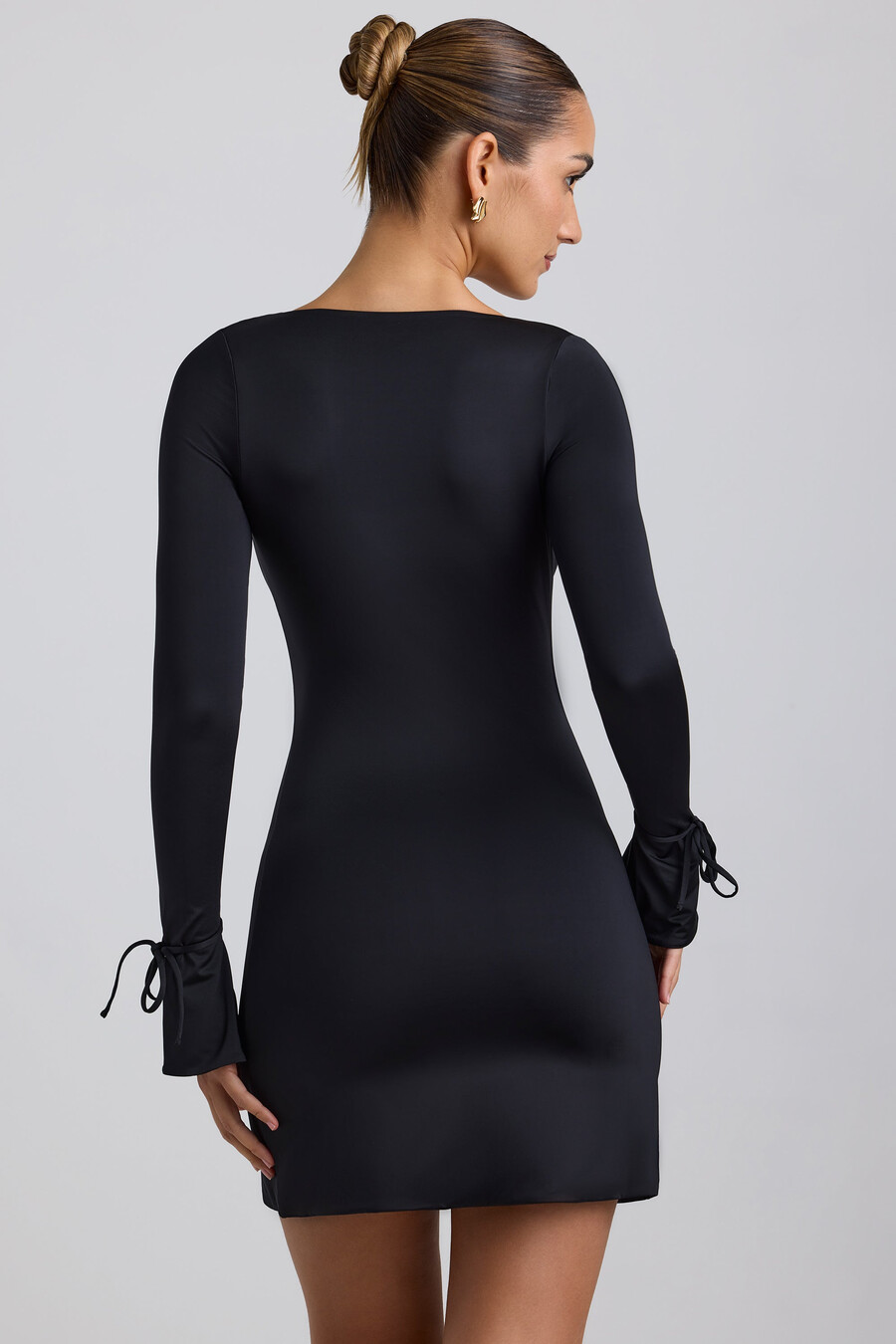 slinky jersey a-linjainen minimekko mustana