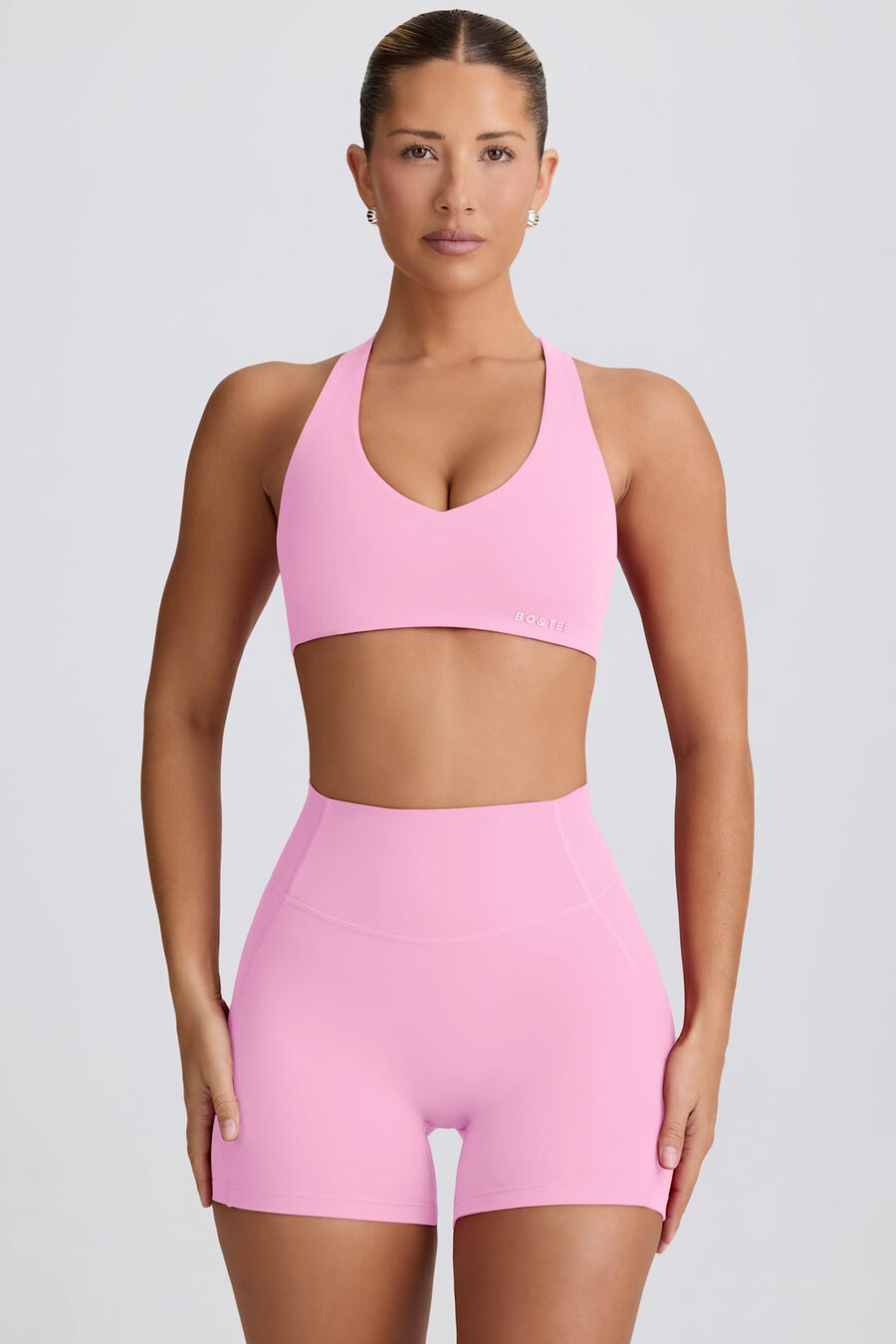 pehmeät active mini -shortsit vaaleanpunaisena