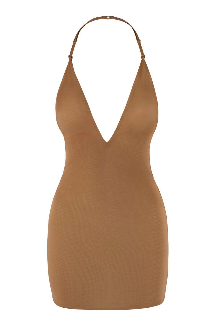 intimates pehmeä verkkokankainen monikäyttöinen minimekko mantelinvärisenä